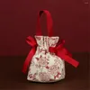 Kerstdecoraties Chinese jaar Red Bag Candy Gift Storage Spring Festival Zegen Drawing Bruiloft Verpakking Doek Zakje Zakje