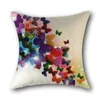 Pillow Spring Butterflys colorido tampa estampada 45x45cm Sala de estar de linho de linho decorativo da sala de estar