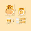 Dinnerware Sets Baby Tableware Lovely Cartoon Children Feeding Dishes Kids Dish Bamboo Fiber Set With Bowl Fork Cup Spoon Plate 5Pcs