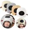 Basker Autumn Winter Soft Warm Outdoor Bucket Hat Bear Ear Ball Plush Fisherman Caps Faux päls