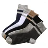 Calcetines para hombres 1 par de rayas de algodón sólido divertidos hombres cálidos 5 colores calcetines hombre con estampado regalo de invierno para