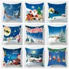 Housse de coussin avec impression de bonhomme de neige de noël pour lit décoration de la maison Case Decora jeter taie d'oreiller 45 45 cm Cojines