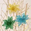 Christmas Decorations 5Pcs Glitter Artificial Flower Tree Decoration Fake Home Party 2023 Year Ornaments Navidad