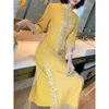 Abbigliamento etnico 2023 Abito in stile cinese Qipao Ricamo femminile in pizzo Cheongsam Vietnam Ao Dai Abiti orientali eleganti A5