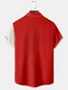 Mäns casual skjortor Herr Julavtryck Shirt Kind Santa Cartoon Style Streetwear Red Short Sleeve Button Up