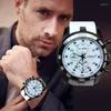 Wristwatches High Quality Men'S Watch Stainless Steel Luxury Sport Analog Quartz Modern Men Fashion Wrist Male Moment Drop