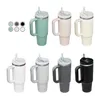 NOUVEAU Gobelet réutilisable de 40 oz avec poignée colorée et paille Tasse de voyage isolée en acier inoxydable 304 tasse extérieure Gobelets isolés Gardez les boissons froides