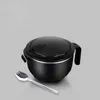 Bowls Fashionable Stainless Steel Instant Noodle Bowl Japanese Style Cover Set Convenient Fast Cup Dormitory Lunch Box Artifact