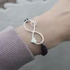 LINK BRACELETS MATHE Infinito Love Heart Knot Charms Diy Braid Rope for Women Jewelry Gift