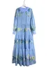 Весна 2023 Новое круглый отпечаток шеи Элегантный высококачественный длинное платье
