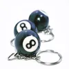 Keychains Lanyards Fashion Creative Billiard Pool chain Table Ball Ring Lucky Black No 8 Chain 25mm Resin Jewelry Gift 230103