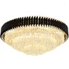 Luzes de teto Light Contemporary Romântico Luxo Led Led Crystal Lâmpada em casa Black/Gold Decoração Round Rounds