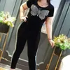 Women's Tracksuits L-3XL Big Size Women's Sets 2023 Spring Autumn Two Piece Tops And Pants Matching Fashion Butterfly Tracksuit Women