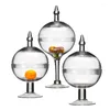 Opslagflessen Europa transparante high foot candy pot met deksel trouwstand voor huisdessert tank decor