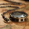 포켓 시계 골동품 골격 기계식 시계 남자 Steampunk Fob 시계 펜던트 손 바람 relogio de bolso