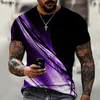 قمصان الرجال ثلاثية الأبعاد الملونة Aurora 3D الطباعة عالية الدقة قصيرة الأكمام والنساء تي شيرت كبير الصيف T230103 T2303