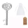 Şişe açıcı düğün iyilikleri beyaz çanta ve kraft eskort kartı iskeleti anahtar bebek duş partisi hediyelik eşyalar rrc878