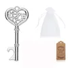 Apribottiglie Bomboniere con borsa bianca e Kraft Escort Card Skeleton Key Baby Shower Party Souvenir RRC878