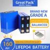 4pcs 3.2V 160AH Derin Döngüsü Yepyeni A Lityum İyon Pil Hücre LifePo4 4 Şarj Edilebilir% 100 Tam Kapasiteli Enerji Depolama