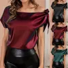 Blouses feminina Blusa da moda Mulheres modernas de manga curta respirável Lady Pure Color