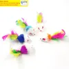 Colorful Feather Grit Small Mouse Cat Toys For Cat Feather Funny Playing Pet dog Cat Piccoli animali piuma Gattino FY4654 FS14