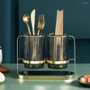 Storage Bottles Light Luxury Chopstick Holder Multifunctional Cutlery Drain Basket Kitchen Spoon Fork Chopsticks Tube Rack