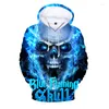 Felpe con cappuccio da uomo Flame Skull Moda Ragazzi Ragazze Stampa 3D Unisex Harajuku Streetwear Autunno Abbigliamento casual