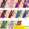 Kleurrijke metalen glitter Tinsel Laser Fiber Wig Extension Accessoires Haarstukjes Clip in Cosplay Wig Party Event Feestelijke rekwisieten