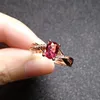 Femmes plaqué or rose imitation rubis bague de fête de mariage style européen et américain mode étudiante fille doux zircon diamant bijoux cadeau d'anniversaire réglable