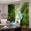 Cortinas opacas 3D personalizadas para sala de estar, dormitorio, cocina, montaña, cascada, paisaje, decoración del hogar