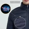 Erkekler Down 2023 Erkekler Kış Sıcak USB Isıtma Ceketleri Akıllı Termostat Saf Renk Kapşonlu Isıtmalı Giysiler Su Geçirmez L-4XL