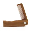 Factory Folding Wooden Comb Men Hair Beard Mustache Combs Pocket Sized Sandal Wood for Grooming RRA959