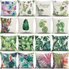 Kussen zomer groene plant deksel 45x45 cm bloemenbladeren decoratieve worp sofa linnen bedrukte woning kussencases