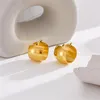 Hoop Ohrringe 316L Edelstahl Gold Farbe Hohl Ball Für Frauen 2023 Mode Hohe Qualität Designer Mädchen Schmuck