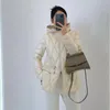 Femmes Down Parkas Automne Hiver Blanc Canard Vestes Solide À Capuchon Avec Ceinture Argyle Chaud Droite Femme Mode Vêtements LH978 221231