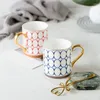 Tazze Stile nordico Luce Lusso Bordo dorato Tazza in ceramica Home Bere colazione Latte Tazza da caffè Compagno di nozze Souvenir