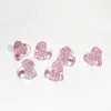 보로 실리케이트 핑크 하트 모양 물 담뱃대 유리 그릇 흡연 담배 그릇 14mm 수컷 유리 물 파이프 오일 버너 리그 비커 봉