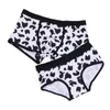 Underpants Cotton Couples Underwear Mens Boxer Sexy Shorts U Convex Pouch Flag American Striped Male Breathable Lovers