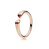 Pink Stone Love Heat Open RING 18K Rose Gold with Original Box for Pandora Authentic Sterling Silver Wedding Jewelry For Women CZ Diamond Girlfriend Gift Rings Set