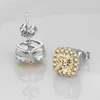 Unisex Men Women Earrings 18k White Gold Silver Plated Bling CZ Earrings Studs Nice Jewelry Gift4040530