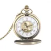 Карманные часы антикварные винтажные римские номера Quartz Watch круглый чехол для подвесного ожерелья подарки часовые подарки XIN-