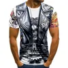 T-shirt da uomo 2021 Estate 3D stampato giacca vestito modello falso T-shirt moda tendenza divertente felpa ragazzo camicia casual personalizzata T230103