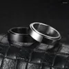 Anéis de casamento Moda de 6 mm de aço inoxidável Anel de ansiedade para homens homens giratórios fidget estresse aliviar a tendência punk band jóias presente