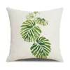 Kussen zomer groene plant deksel 45x45 cm bloemenbladeren decoratieve worp sofa linnen bedrukte woning kussencases