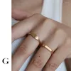 Cluster Rings GHIDBK 2023 Fashion Stainless Steel Minimalist Square Thin For Women Street Style Simple Ring Jewelry Wholesale