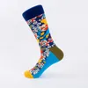 Chaussettes pour hommes Marque Qualité Hommes Heureux Style Coloré Léopard Ondulé Oiseau Polka Dot Motif Peigné Coton Calcetines Designer Robe