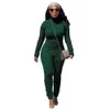 Großhandel Bubble Jumpsuits Damen Plus Größe 2XL Langarm Strampler Lässiger Reißverschluss, figurbetonte Overalls Herbstkleidung Einteilige Outfits Overalls Solide Leggings 8702