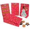 Decorações de Natal 5/10pcs Bolsas de presentes Papai Noel Snowman Snowman Kraft Paper Candy Bag Xmas Home Decor Year Cookies Snacks Packaging Supplies