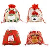 クリスマスの装飾4/3 PCSベルベットドローストリングサンタサックスバッグ