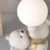 Floor Lamps Cute Bear Bedside Lamp Moon Night Light Christmas Gift Girlfriend Birthday Present Kid Study Led Bedroom Decor Table